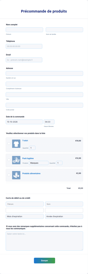 Précommande De Produits
