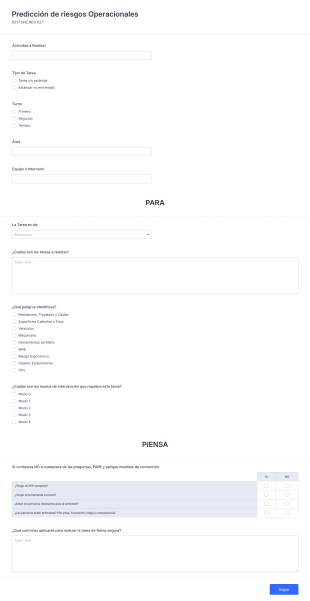 Predicción De Riesgos Formulario Form Template