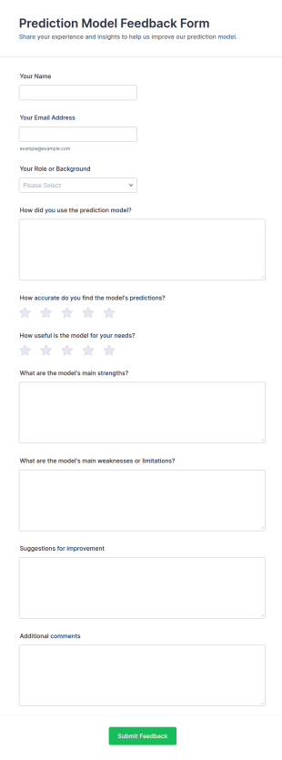 Prediction Model Feedback Form Template