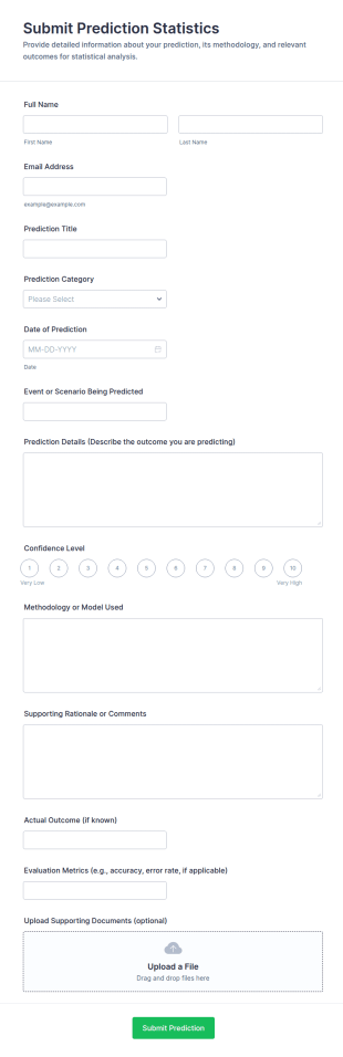 Prediction Statistics Submission Form Template