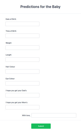 Baby Prediction Form Template