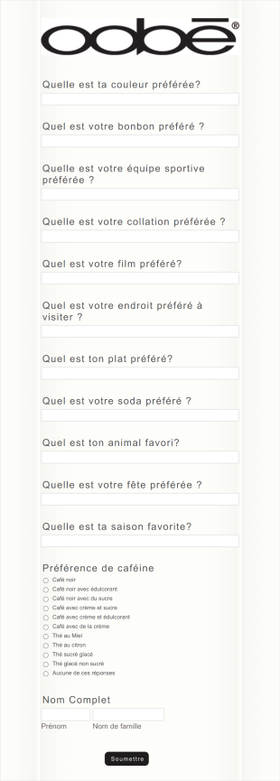 Préférences Des Employés Form Template