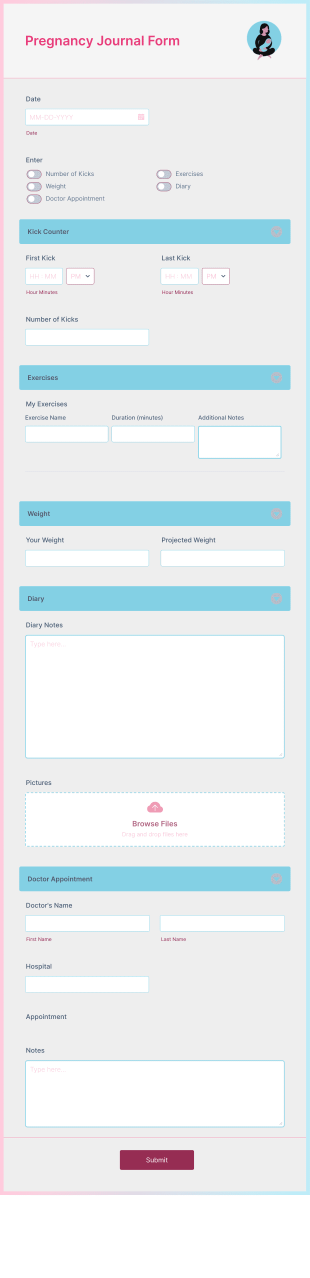 Pregnancy Journal Form Template