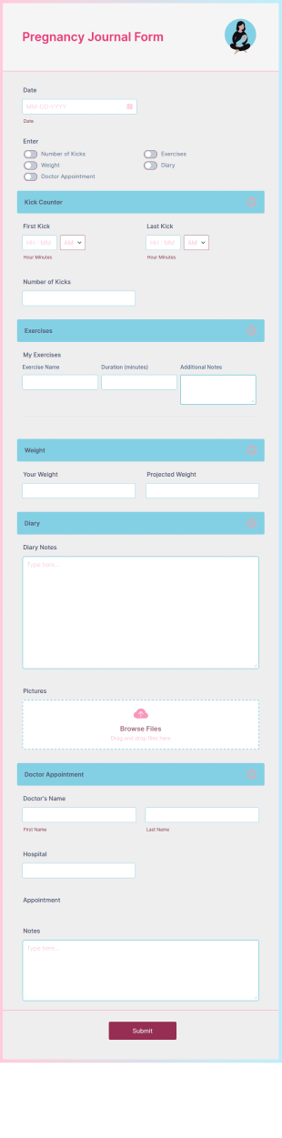 Pregnancy Journal Form Template