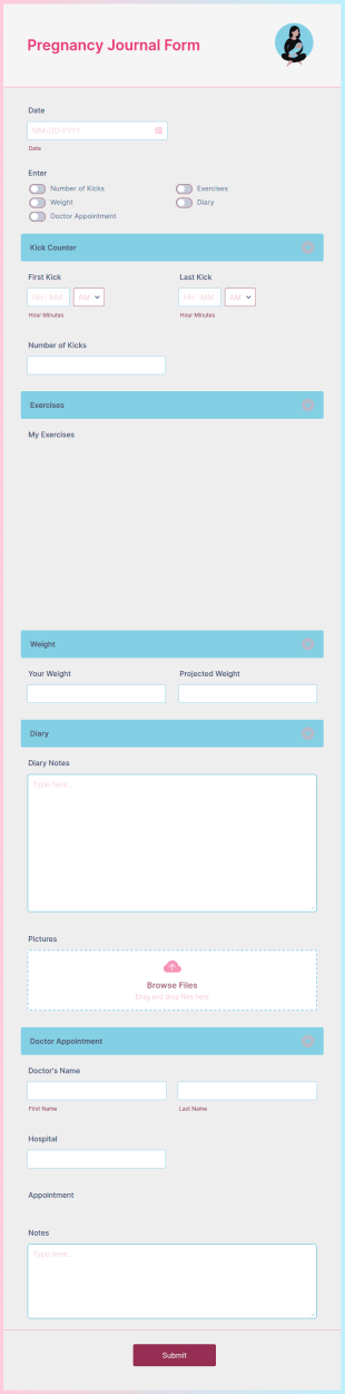 Pregnancy Journal Form Template