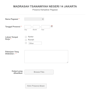 Presensi Kehadiran Form Template
