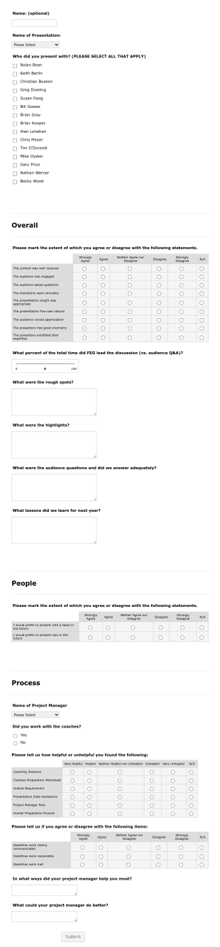 Presentation Feedback Template