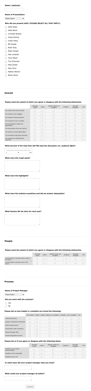 Presentation Feedback Template