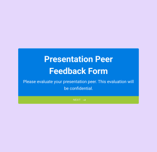 Presentation Peer Feedback Form Template