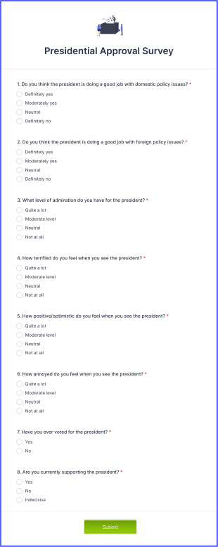 Presidential Approval Survey Form Template