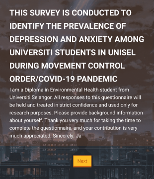 Prevalence Of Depression And Anxiety Among Universiti Students In Malaysia Form Template
