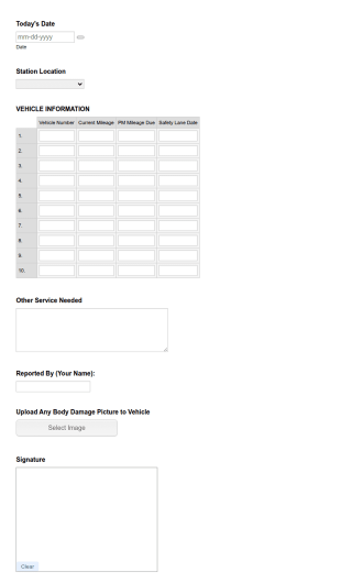 Preventive Maintenance Scheduling Form Template