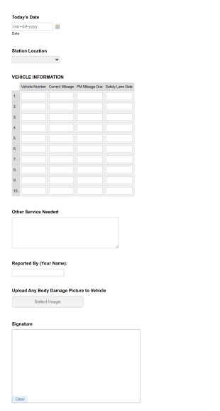 Preventive Maintenance Scheduling Form Template