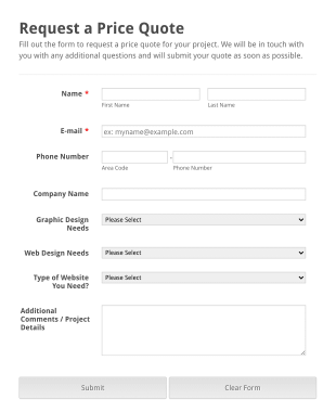 Price Quote Kf Form Template
