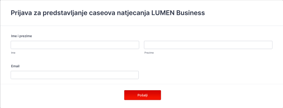 Prijava za predstavljanje caseova natjecanja LUMEN Bu... Form Template ...