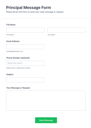 Principal Message Form Template