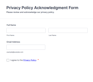 Privacy Policy Acknowledgment Form Template