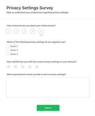 Privacy Settings Survey Form Template