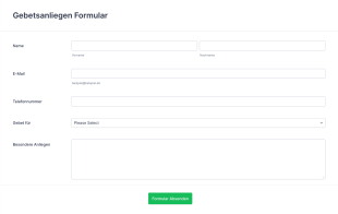 Privates Gebetsanliegen Formular Form Template