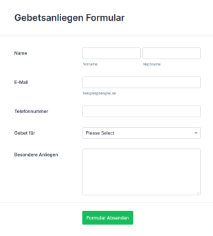 Privates Gebetsanliegen Formular
