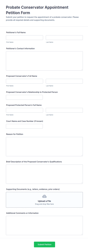 Probate Conservator Appointment Petition Form Template