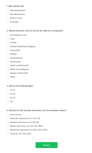 Probeabstimmung Form Template