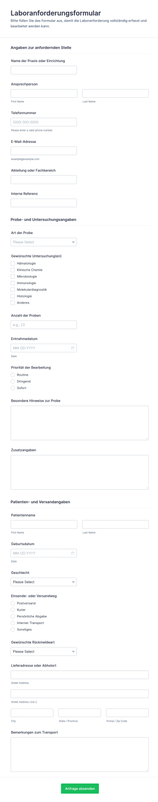 Probenanforderungsformular