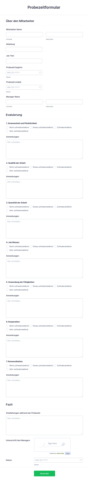 Probezeitformular