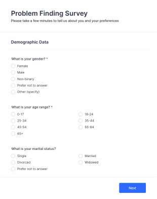 Problem Finding Survey Form Template