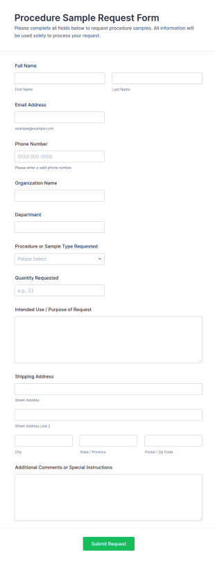 Procedure Sample Request Form Template