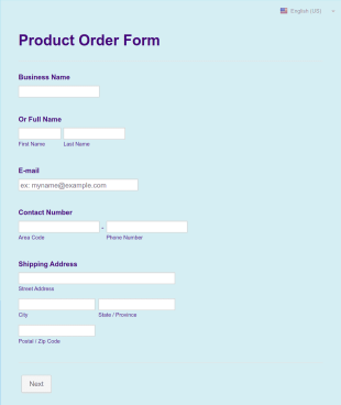 ProCell Ordering Form Template