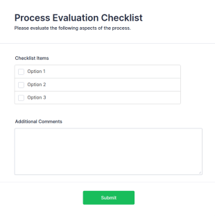 Process Evaluation Checklist Form Template