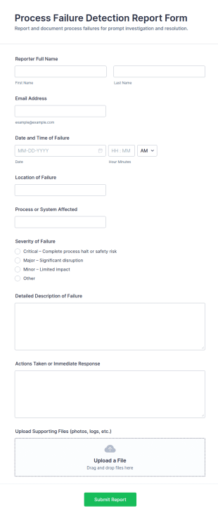 Process Failure Detection Report Form Template