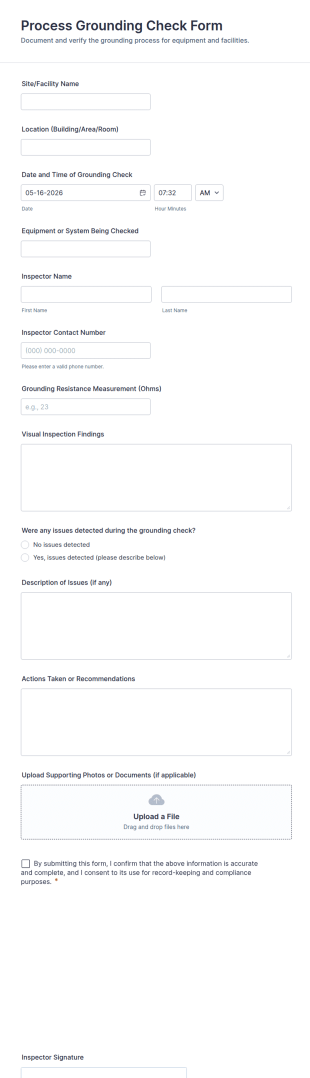 Process Grounding Check Form Template
