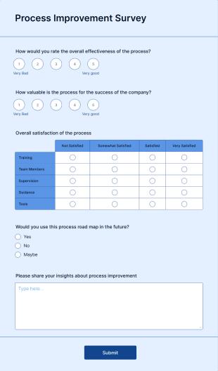 Process Improvement Survey Form Template