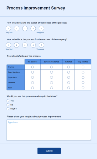 Process Improvement Survey Form Template