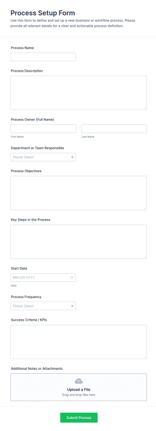 Process Setup Form Template