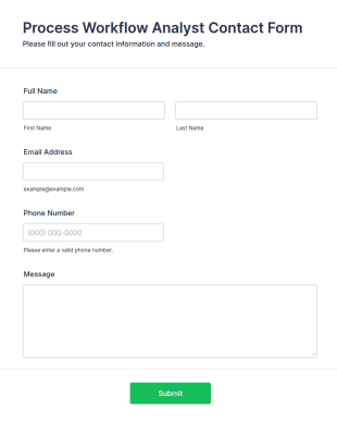 Process Workflow Analyst Contact Form Template