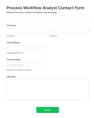 Process Workflow Analyst Contact Form Template