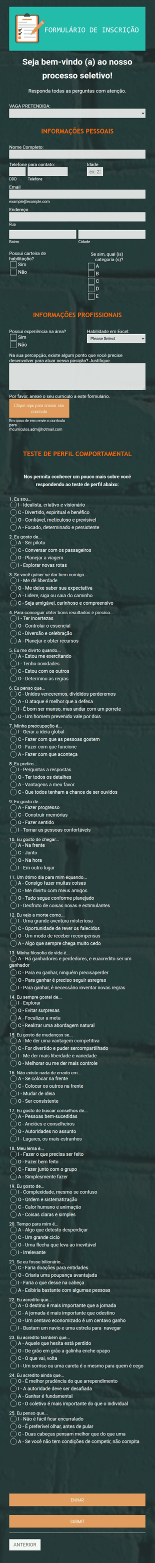 Processo Seletivo Auxiliar Administrativo