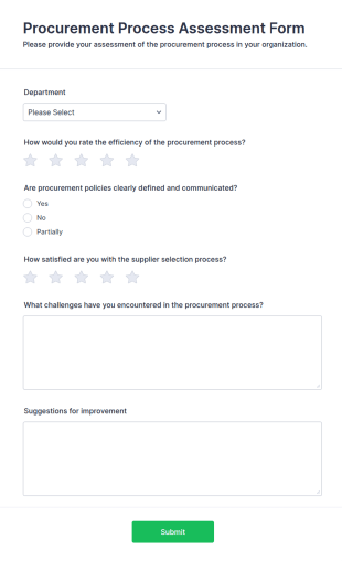 Procurement Process Assessment Form Template