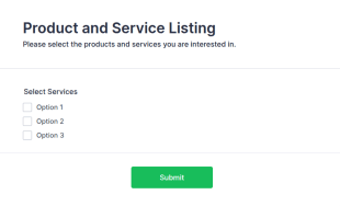 Product And Service Listing Form Template