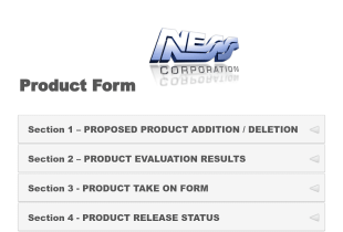 Product Master Form Template