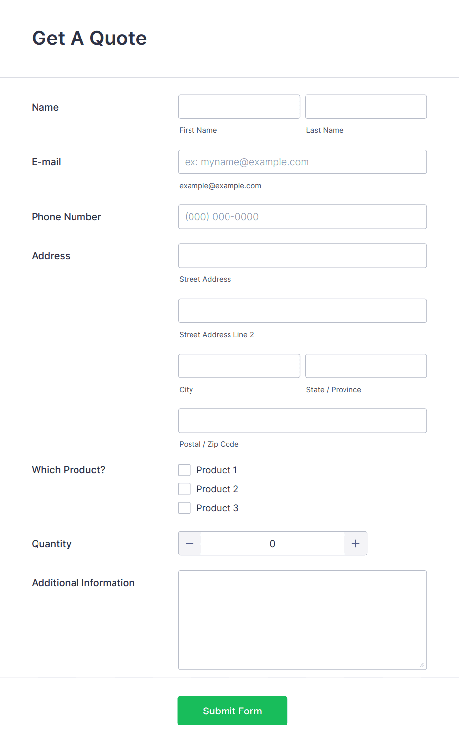 Product Quote Form Template | Jotform