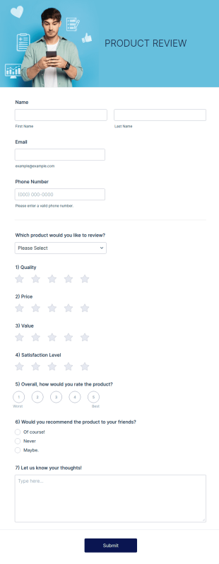 Product Review Form Template