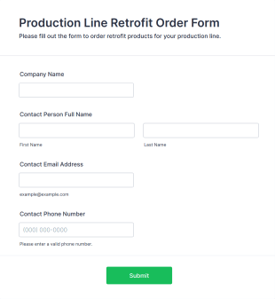 Production Line Retrofit Order Form Template