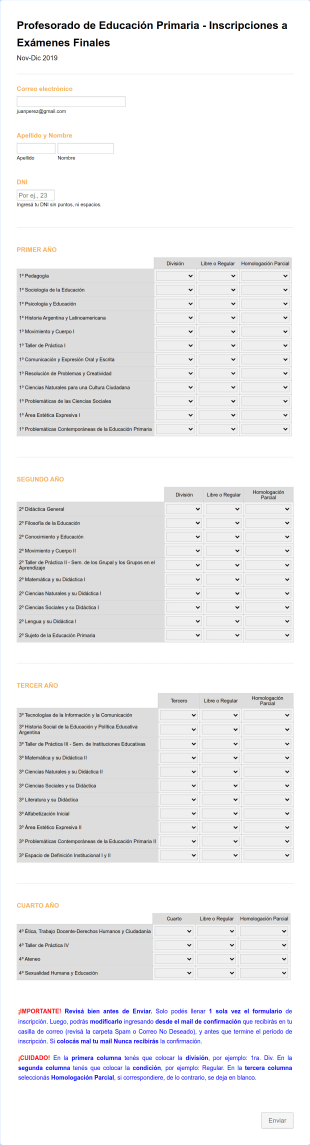 Profesorado De Educación Primaria Inscripciones A Exámenes Finales