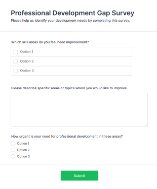 Professional Development Gap Survey Form Template