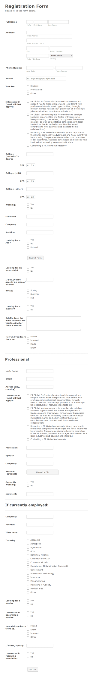 Professional Development Workshop Registration Form Template