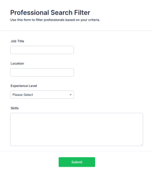 Professional Search Filter Form Template